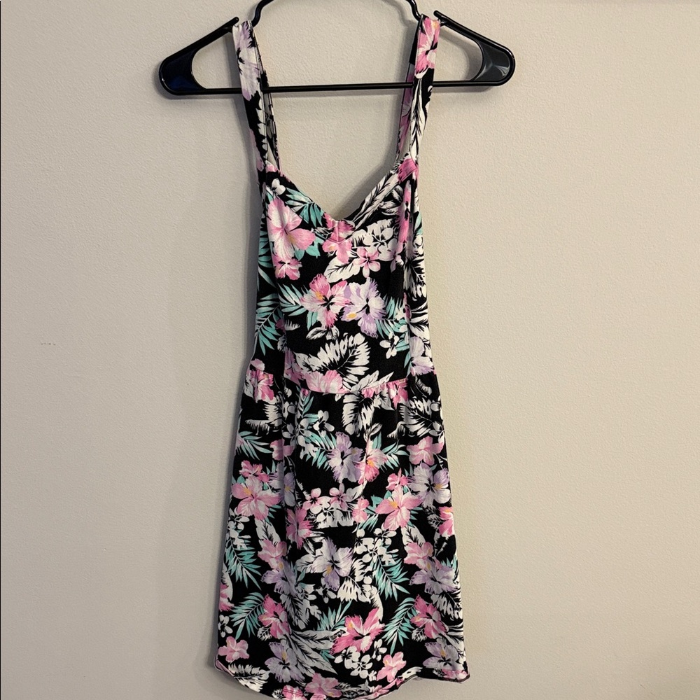Forever 21 Floral Mini Dress - Black and Pink